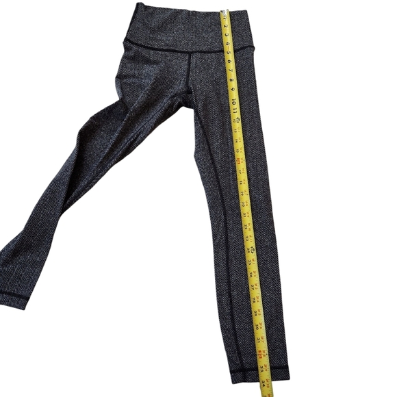 Lululemon Size 4 Wunder Under Pants Leggings Gray Heathered Herringbone Low Rise - Picture 9 of 9